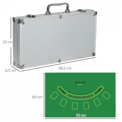 Přenosný pokerový set s 300 žetony | 38,5 x 23 x 6,5 cm č.3