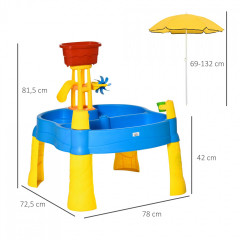 Dětský hrací stůl se slunečníkem | 72,5 x 78 x 81,5 cm č.2