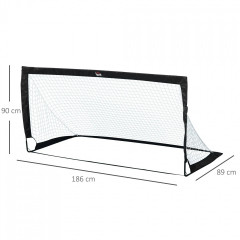 Sada 2 fotbalových mini branek 186x90x89 cm| černé č.2
