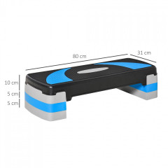 Aerobní stepper s nosností do 150 kg 80 x 31 x 10-20 cm | modrý č.2