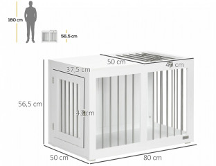 Transportní klec pro střední psy 80x50x56,5 cm | bílá č.2