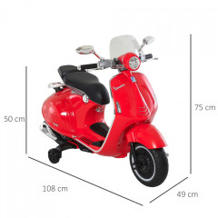 Dětská elektrická motorka 108x49x75 cm | červená č.2