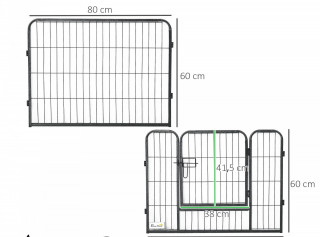 60 cm vysoký výběh pro štěňata | černý č.3
