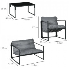 Set zahradní nábytku | černý+šedý č.2