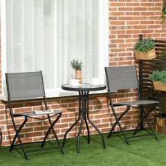 Zahradní bistro set pro 2 osoby | ocelově šedý č.1