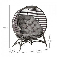 Oválné lounge křeslo 118x75x139cm | pískově hnědé č.2