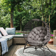 Oválné lounge křeslo 118x75x139cm | pískově hnědé