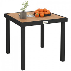 Zahradní stůl pro 4 osoby 80 x 80 x 74 cm | černý + přírodní č.2