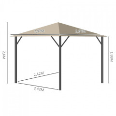 Zahradní altán 3 x 3 m | khaki č.3