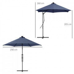 Slunečník s UV ochranou Ø290 cm | tmavě modrý č.2