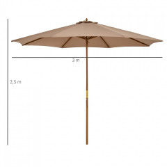 Bambusový slunečník Ø 300 cm | khaki č.2
