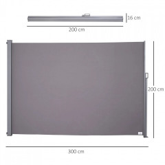 Boční markýza proti slunci 300x200 cm | šedá č.2