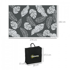 Venkovní oboustranný koberec 182x274cm| šedý+bílý č.2