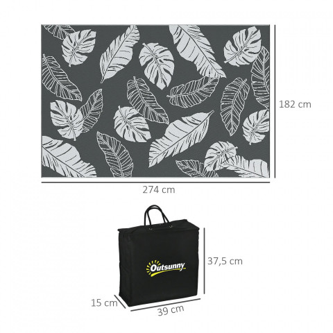 Venkovní oboustranný koberec 182x274cm| šedý+bílý č.2