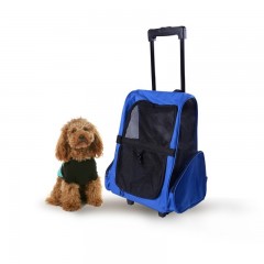Prepravná skladacia taška s kolieskami pre psa | modrá č.1