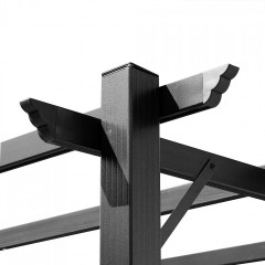 Pergola s nastavitelnou látkovou střechou 3 x 4 m | šedá + hnědá č.3