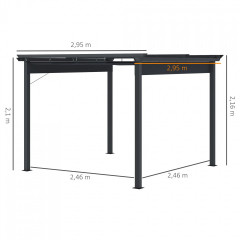 Zahradní pergola 2,95 x 2,95 m | šedá č.2