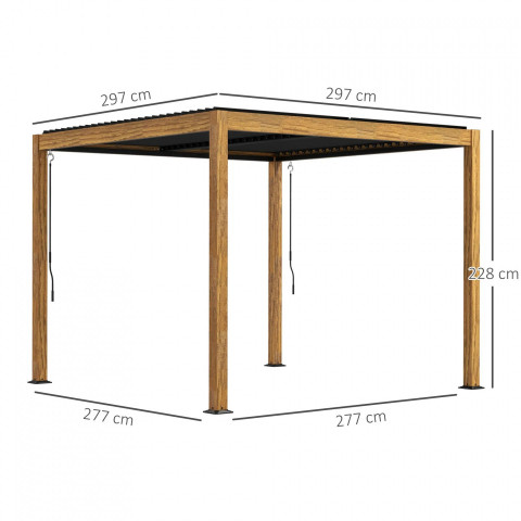 Pergola 3 x 3 m | přírodní + černá č.3