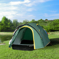 Kempingový stan pro 2-3 osoby 325x183x130 cm | zelený + žlutý č.1