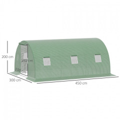 Polytunelový skleník 4,5x3 m | zelený č.2