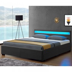 Čalúnená posteľ Lyon s úložným priestorom a LED osvetlením 140 x 200 cm | šedá č.2