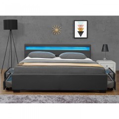 Čalúnená posteľ Lyon s úložným priestorom a LED osvetlením 140 x 200 cm | šedá č.3