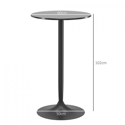 Vysoký barový stůl Ø60 x 102 cm | černý č.4