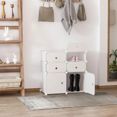 Policový botník s úložnými boxy 75x37x73 cm | bílý