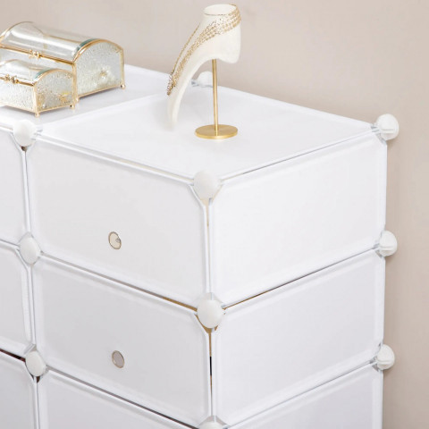 Policový botník s úložnými boxy 75x37x73 cm | bílý č.3