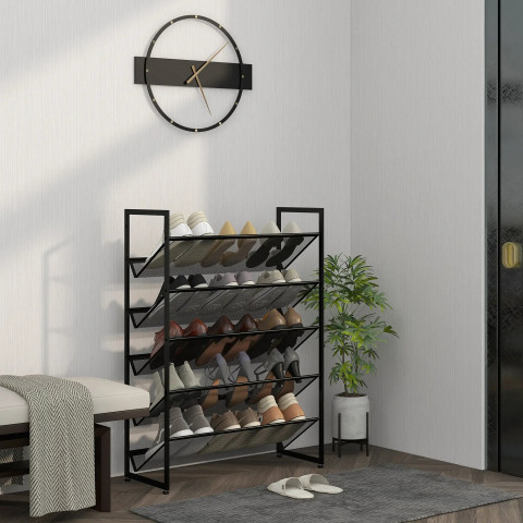 Regál na boty 72 x 30 x 102 cm | černý č.2