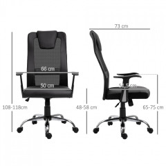 Ergonomická židle 66x73x108-118 cm | černá č.3