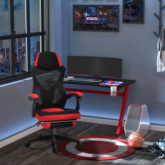 Ergonomická židle 58x63x112-122 cm | červená a černá č.1