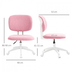 Ergonomická kancelářská židle 48 x 53 x 80-90 cm | růžová č.3