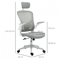 Kancelářské ergonomické křeslo 65x64x114-122 cm | šedé č.2
