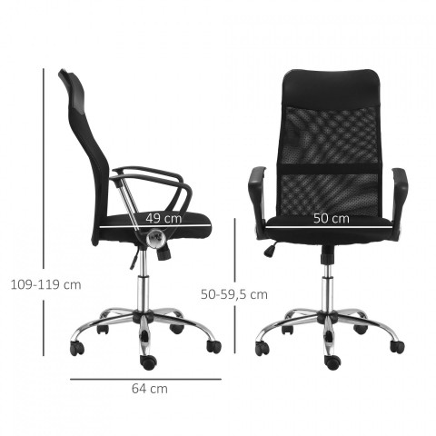 Ergonomická kancelářská židle 63 x 65 x 109-119 cm | černá č.4