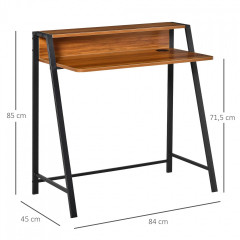 Kancelářský PC stůl 84 x 45 x 85 cm | černý + ořech č.2