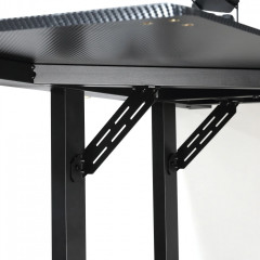 Herní stůl ve tvaru L 168x109x78 cm | černý + červený č.3