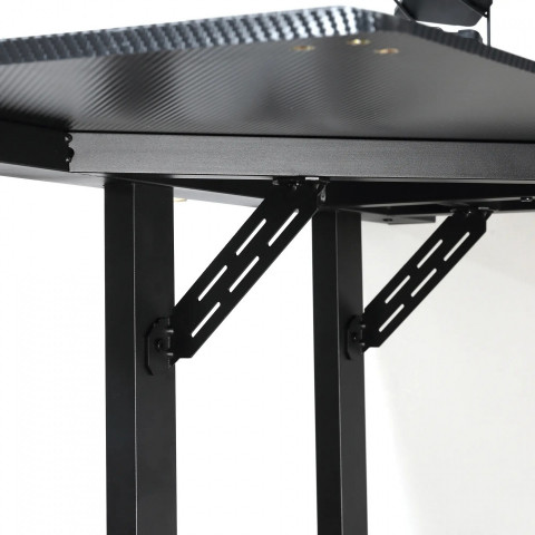 Herní stůl ve tvaru L 168x109x78 cm | černý + červený č.3