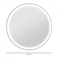 Koupelnové zrcadlo Ø 60 cm| bílé a stříbrné č.2