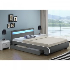 Čalúnená posteľ Bilbao s úložným priestorom a LED osvetlením 180 x 200 cm | sivá č.2