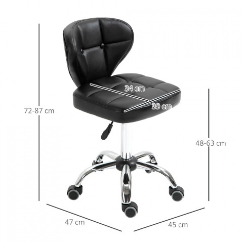 2 pojízdné pracovní stoličky s opěradlem 45x47x72-87 cm | tmavě šedé č.4