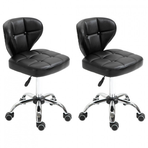 2 pojízdné pracovní stoličky s opěradlem 45x47x72-87 cm | tmavě šedé č.5