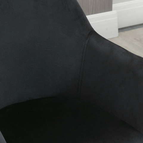 Sada 2 kusů kuchyňských židlí se sametovým vzhledem | barva černá č.4