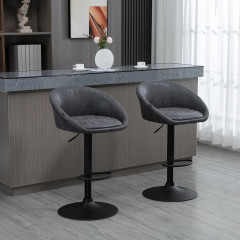 Barové židle 2 ks 57x50x84-104 cm | šedé
