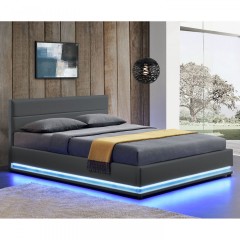 Čalúnená posteľ Toulouse s úložným priestorom a LED osvetlením 140 x 200 cm | šedá č.1