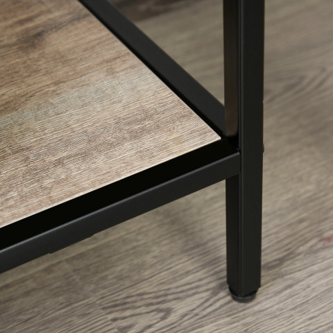 Regál v industriálním stylu 120x32x95 cm | černý + dub č.4