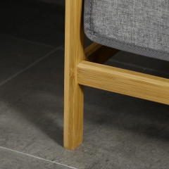 Bambusový koš na prádlo 2 x 40L s poličkou 63,5x33x73cm | šedý č.3