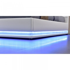 Čalúnená posteľ Toulouse s úložným priestorom a LED osvetlením 180 x 200 cm | biela č.3