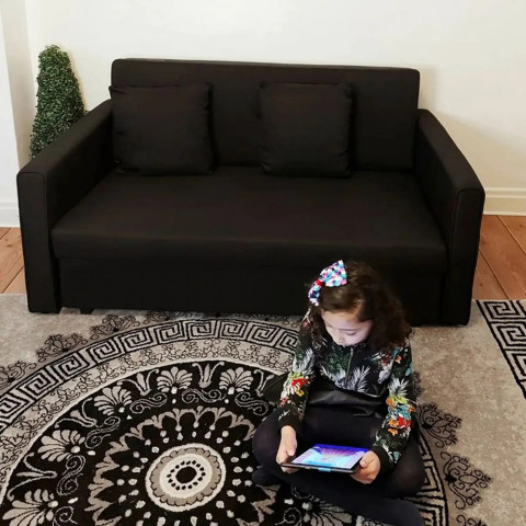 Rozkládací pohovka 152x101x81cm| uhlíkově šedá č.2