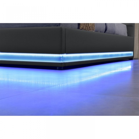 Čalúnená posteľ Toulouse s úložným priestorom a LED osvetlením 180 x 200 cm | šedá č.5